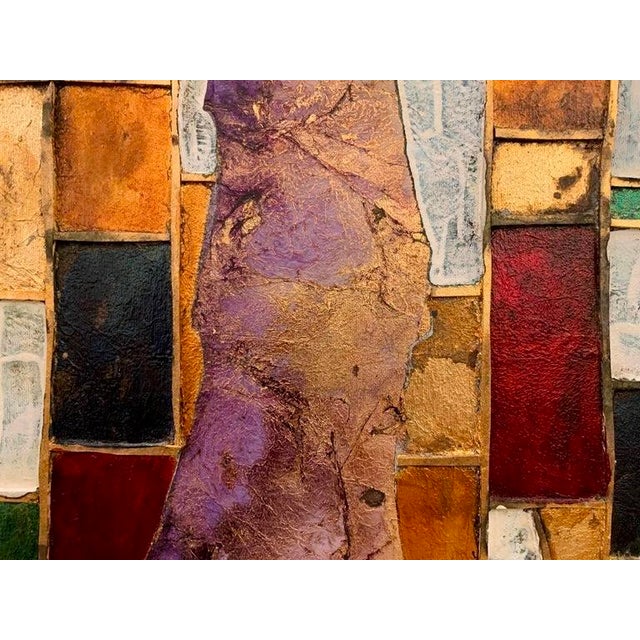 Contemporary Andrea Stella "The Underground" Gold Leaf Oil Mixed Media Painting, Urban Figurative, Italian Contemporary Art, 2010 For Sale - Image 3 of 8