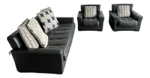 Iconic Roche Bobois Leather Sofa & Chair Set