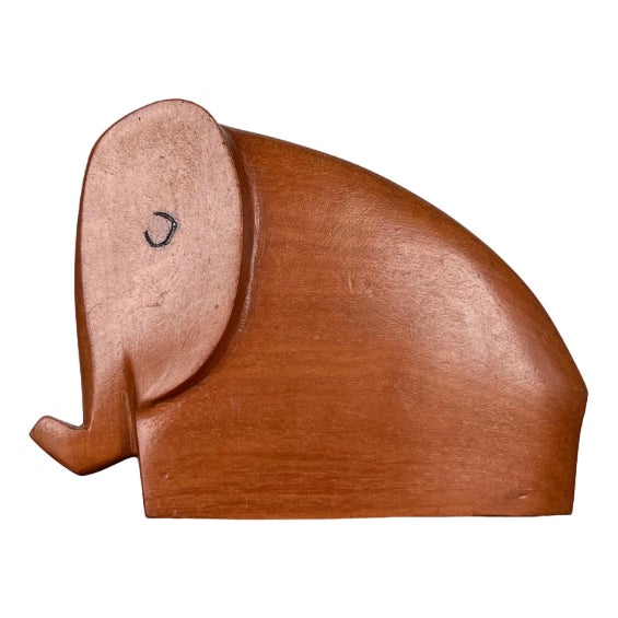 Mid-Century Teak Elephant Figurine, 1960s For Sale