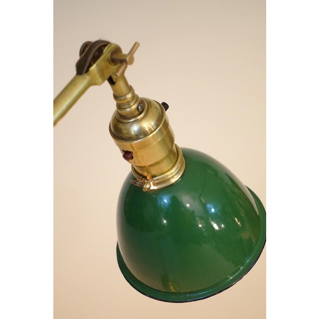 Faries Faries Industrial Machine Age Brass Double Articulating Lamp 1920's For Sale - Image 4 of 8