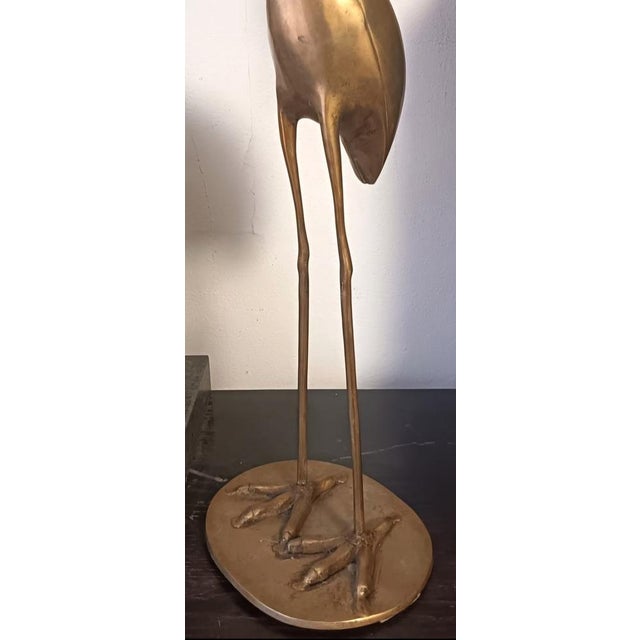 Large Mid-Century Modern Brass Crane, 1950s For Sale - Image 6 of 7