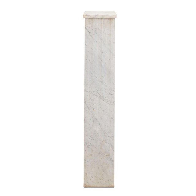 Modern Carrara Marble Fluted Column Pedestal For Sale - Image 3 of 4