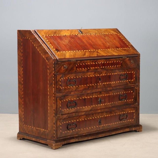 Antique Flap Cabinet in Wood, Italy, 18th Century For Sale - Image 16 of 16