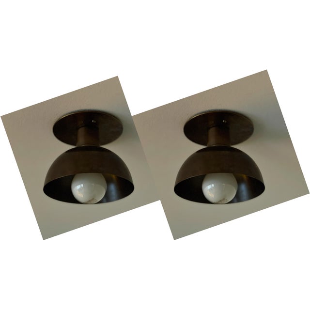 Kitchen Spotlights with Brown Shades and Brass Fittings, 2010s, Set of 2 For Sale - Image 12 of 12