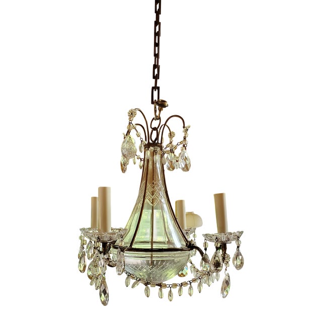 Vintage Hollywood Glamour Balloon Bagues Style Chandelier For Sale