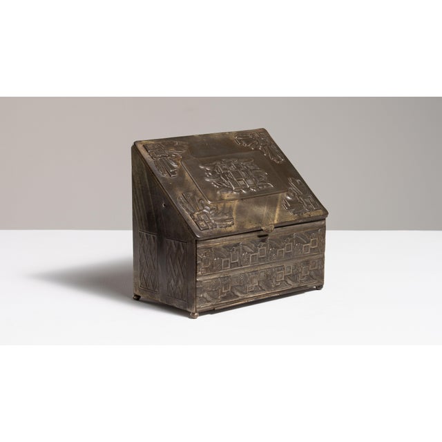 1930s France Art Deco Gray Metal Box For Sale - Image 17 of 18