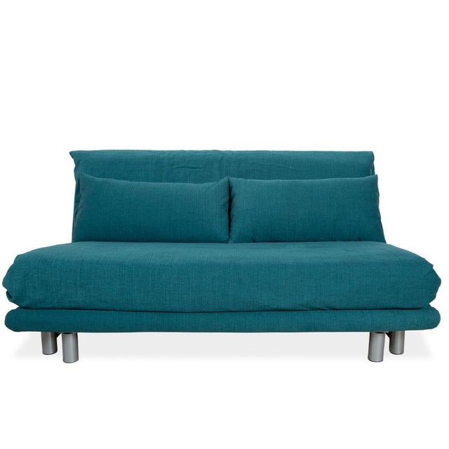 Turquoise Blue Fabric Multy Three-Seater Sofa with Manual Sleeper Function from Ligne Roset For Sale - Image 11 of 11