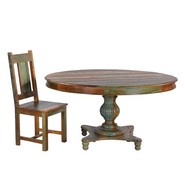 Dimensions: 60"W X 60"D X 31"H NOTE: this listing price does not include chairs Features: • 100% solid wood dining table •...