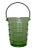 1930s Green Depression Glass Uranium Glass Paneled and 3-D Tiered Ice Bucket With Twisted Metal Handle For Sale - Image 9 of 9