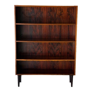 Dr Viby J Rosewood Open Bookcase With Tapered Black Legs Danish Mid-Century Modern 1970s For Sale