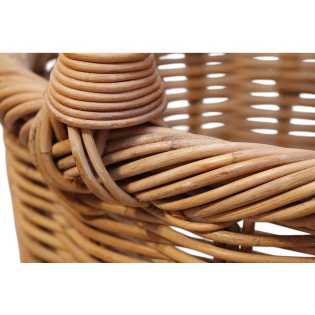 Late 20th Century Wicker Woven Basket For Sale - Image 5 of 7