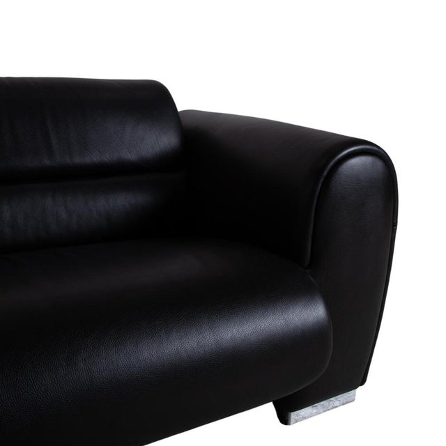 Sumo Leather Two-Seater Black Sofa by Brühl For Sale - Image 5 of 13