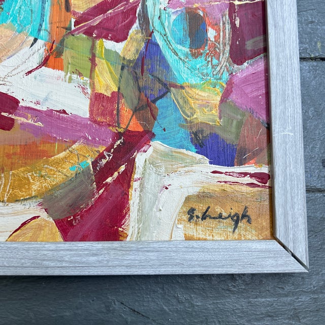 Abstract Contemporary Original Abstract Painting by Stephen Heigh “1950’s Diner” For Sale - Image 3 of 4