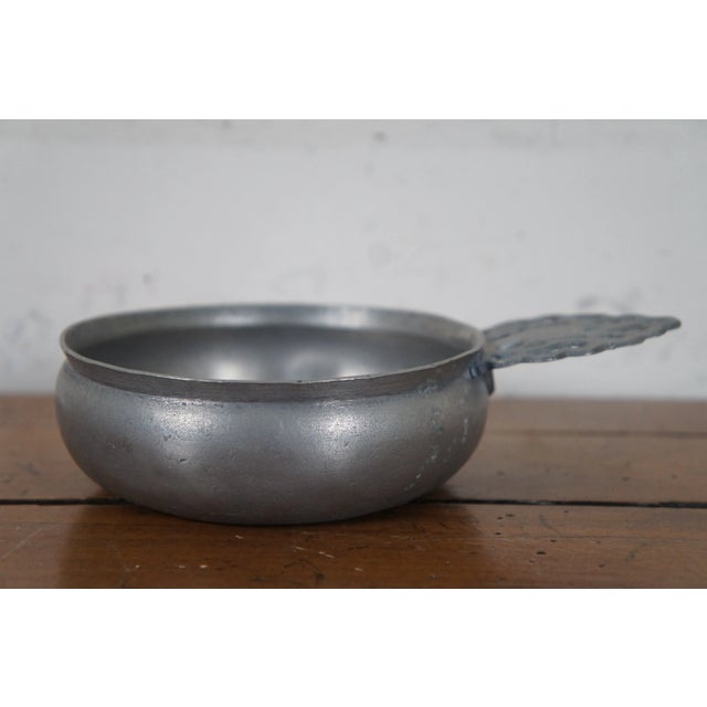 Antique 18th Century English Pewter Porringer Cup Bowl Porridge Dish For Sale - Image 4 of 13