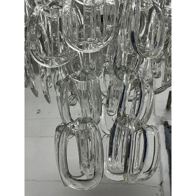 Mid-Century Murano Glass Chandelier attributed to Angelo Mangiarotti for Vistosi, 1960s For Sale - Image 4 of 9