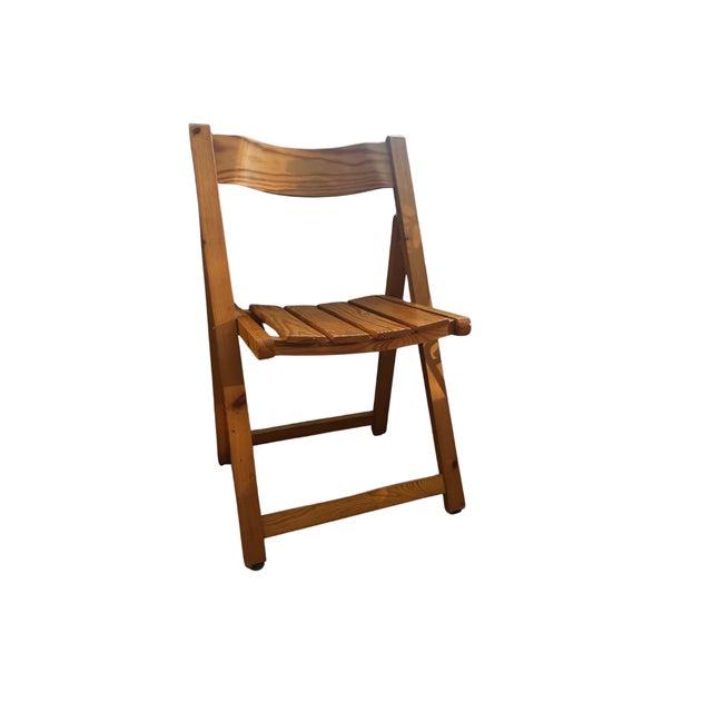 Mid-Century Scandinavian Pine Folding Chairs, 1970, Set of 2 For Sale - Image 4 of 6
