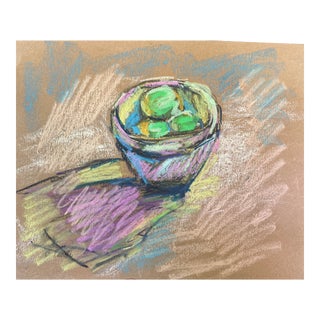 “Love Limes” Original Oil Pastel by Cindy Carrillo on Tan Strathmore Paper For Sale