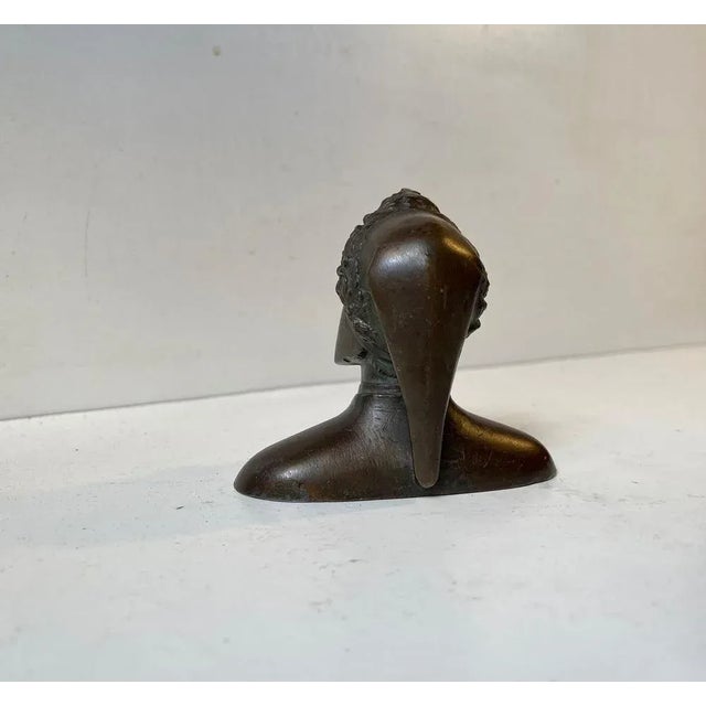 Metal Small 19th Century Dante Alighieri Bronze Bust For Sale - Image 7 of 12