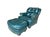 Hancock & Moore Vintage Thomas-Bain Leather Club Chair & Ottoman Set in Peacock Teal Green | Tufted Traditional Lounge Seating For Sale - Image 4 of 18