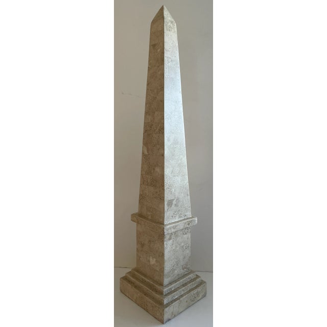 Large 1980s Fossilized Stone Obelisk For Sale - Image 9 of 9