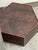 Hexagonal Embossed Leather Side Table, Vintage For Sale - Image 4 of 12