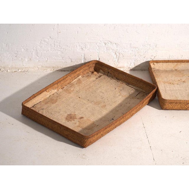 Antique Japanese Flat Case in Woven Rattan, 1920 For Sale - Image 4 of 9