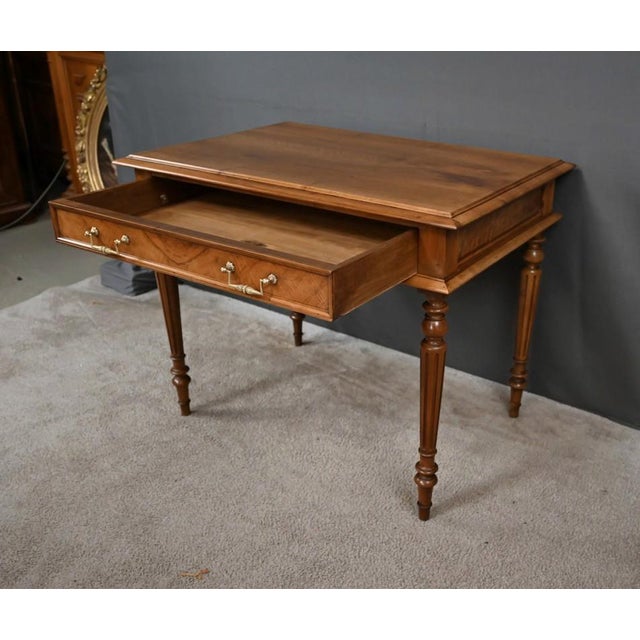 Vintage Louis XVI Style Walnut Desk, 1920 For Sale - Image 3 of 17