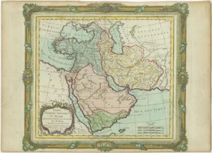 Antique Map of the Middle East with Large Arabia, 1799