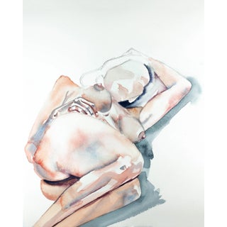 "Jess No. 14" Contemporary Original Nude Figure Watercolor Painting by Elizabeth Becker For Sale