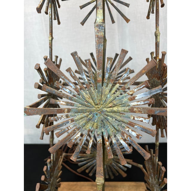 1960s 1950s 1960s Mid-Century Paul Evans Style Sculptural Brutalist Abstract Metal Modern Art Floor Lamp For Sale - Image 5 of 8