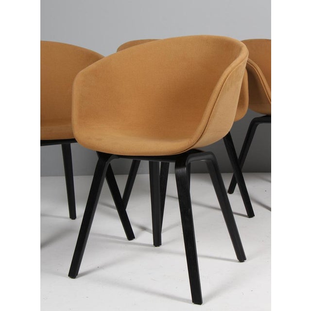 Model AAC22 Dining Chairs in Fabric and Black Stained Oak, 2010s, Set of 4 For Sale - Image 3 of 8