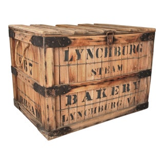 Large 19th C. Advertising Crate/Trunk "Virginia Steam Bakery Co." For Sale