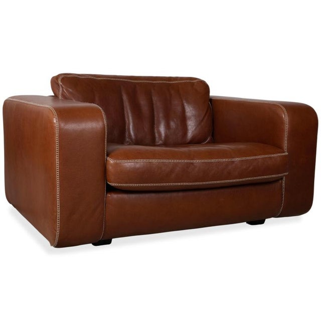 Valentino Three-Seater Sofa and Chair with Ottoman in Leather from Machalke, Set of 3 For Sale - Image 6 of 18