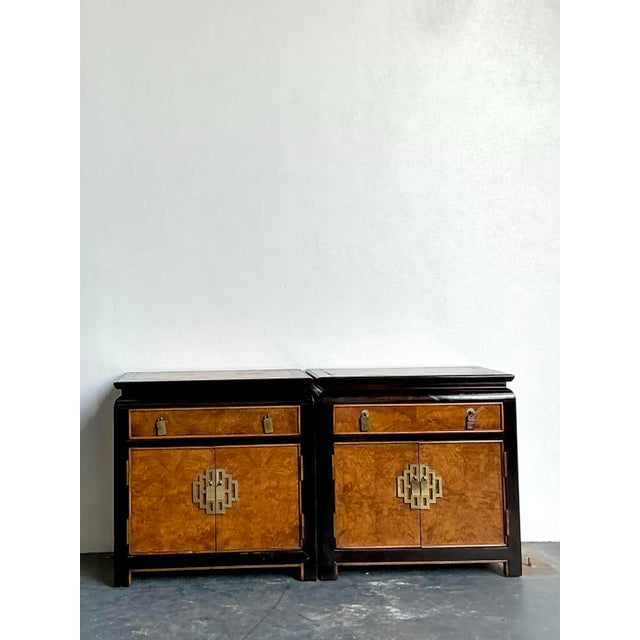 Postmodern Vintage Asian Century Chin Hua Nightstands - A Pair For Sale - Image 3 of 12
