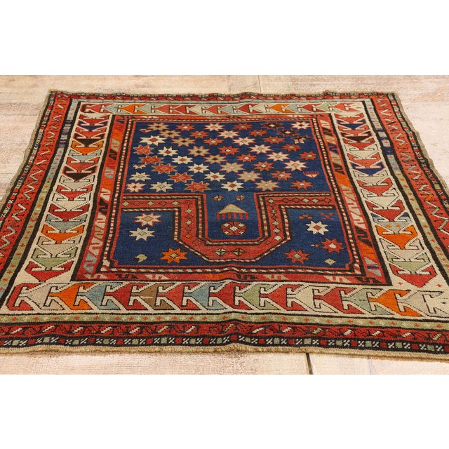 Late 19th Century Caucasian Kazak Prayer Rug, 03'04 X 03'10 For Sale - Image 9 of 10
