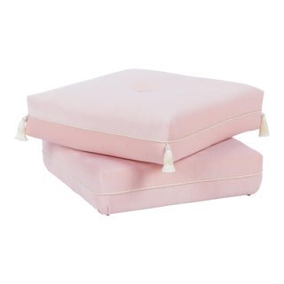 Casa Cosima Turkish Ottoman in Blush Velvet For Sale