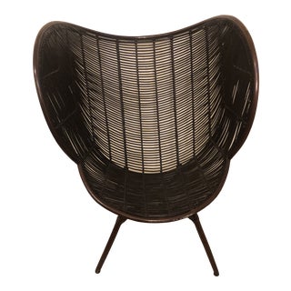 Modern Sculptural Rattan Chair For Sale