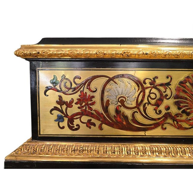 19th Century French Boulle Marquetry Jardinière in Gilt Brass, Silver and Inlays, 1880 For Sale - Image 6 of 15