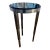 Art Deco Enzo Style Table Steel With Black Glass Top Stepped Legs For Sale