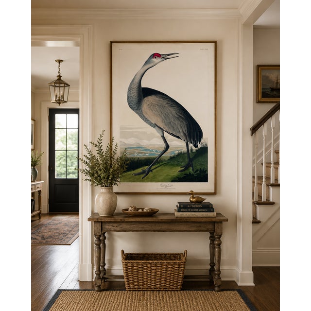 John James Audubon Whooping Crane, Vintage Art Print Reproduction From Birds of America by John James Audubon, 16" X 24" For Sale - Image 4 of 8