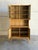 Vintage Danish Oak Hutch Cabinet in Style of Henning Kjærnulf Leaded Glass Bookcase For Sale In Los Angeles - Image 6 of 8
