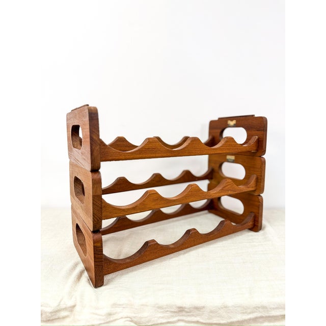 Vintage Selandia Designs Teak 12-Bottle Modular Wine Rack Danish Designs For Sale In Tampa - Image 6 of 12