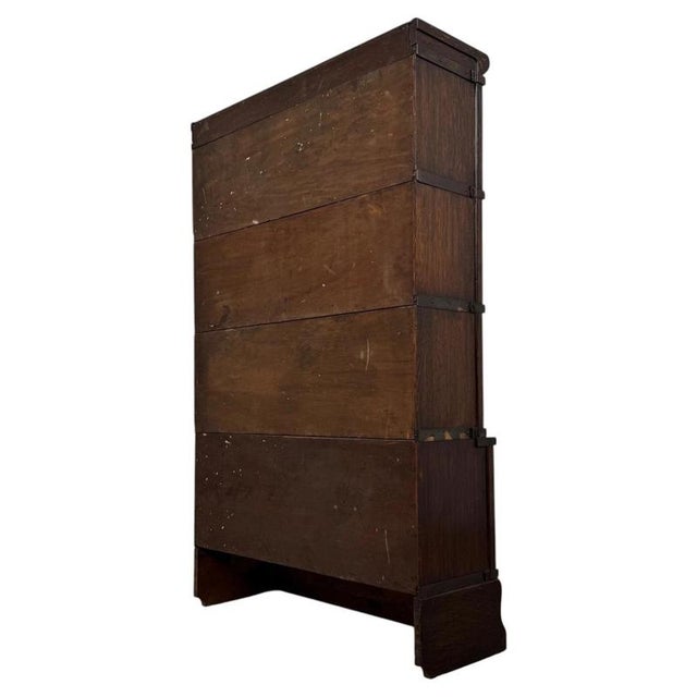 Brown Antique English Oak Stacking Bookcase from Globe Wernicke, 1900s For Sale - Image 8 of 13