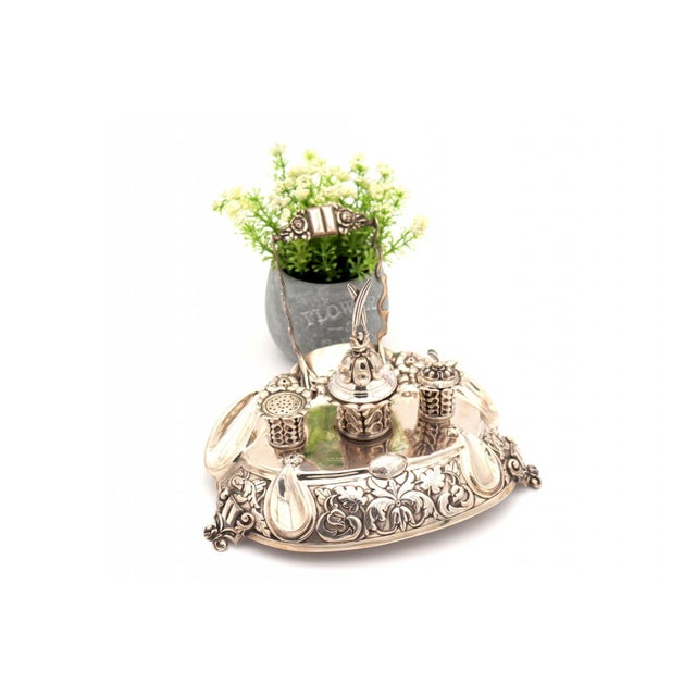 Silver Inkwell with Bell and Sandpit For Sale - Image 6 of 6