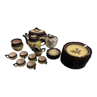 Circa 1983 Henriot Quimper French Faience Serve-Ware, Set of Thirty-One For Sale