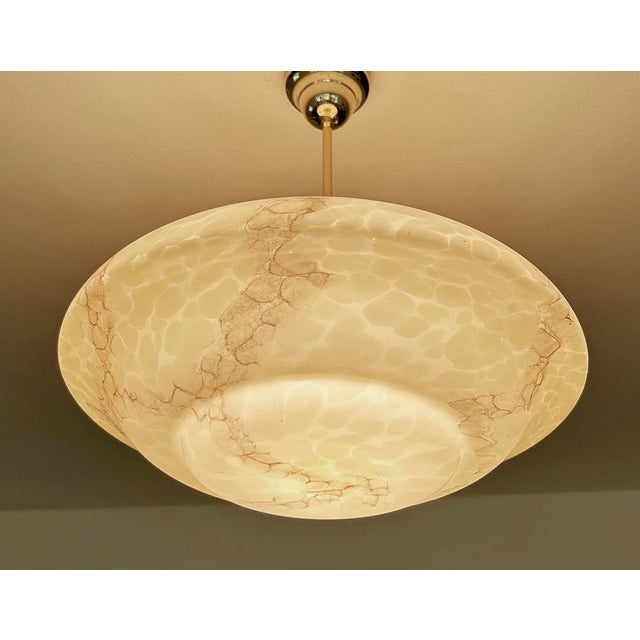 1930s Art Deco Amber Glass Pendant Light, 1930s For Sale - Image 5 of 18
