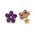Contemporary Beautiful Amethyst Floral Shape Studs, Unique Delicate Birthstone Studs - A Pair For Sale - Image 3 of 4