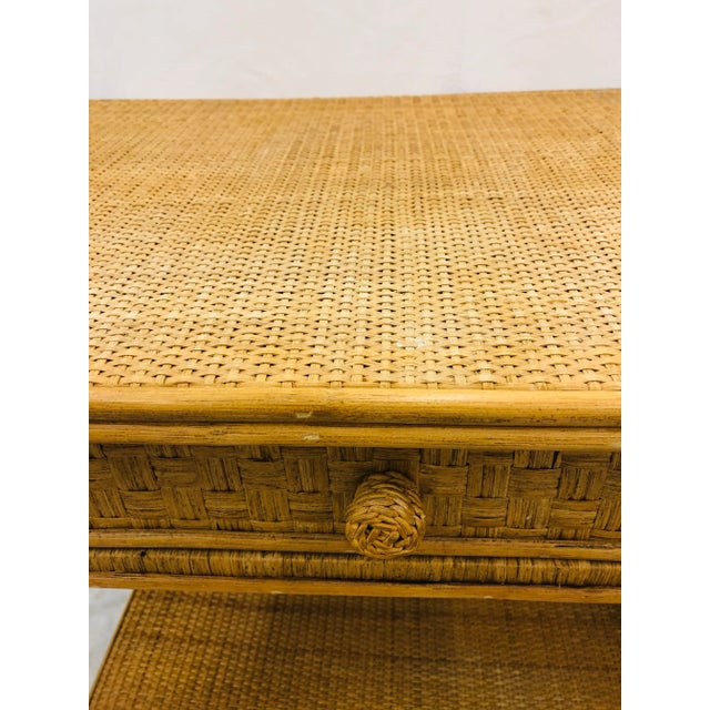 Vintage Woven Sweet Grass, Bent Bamboo & Rattan Side Tables - a Pair For Sale - Image 10 of 13