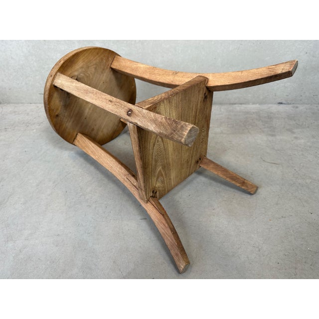 Round Wooden Side Table For Sale - Image 5 of 10