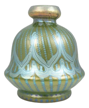 Art Nouveau Bohemian Glass Vase in Blue - Green from Johann Loetz Witwe, 1900s